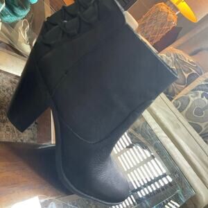 Jessica Simpson Clarun side zip black leather western bootie boots Sz 7 women’s